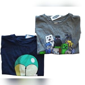 Old Navy Boys Fortnite & Minecraft SS T-Shirts Size Large 10-12 Lot Of 2 NWT